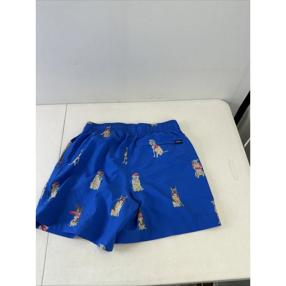 Chubbies Men's Swim Trunks Blue Lifeguard Dog Size S 5.5